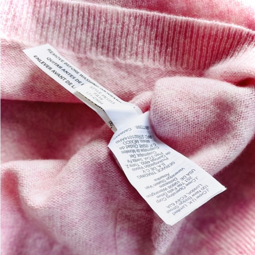 J. CREW | XXS | 100% Cashmere Dusty Rose Light Knit Crewneck Longsleeve Sweater - Picture 14 of 17